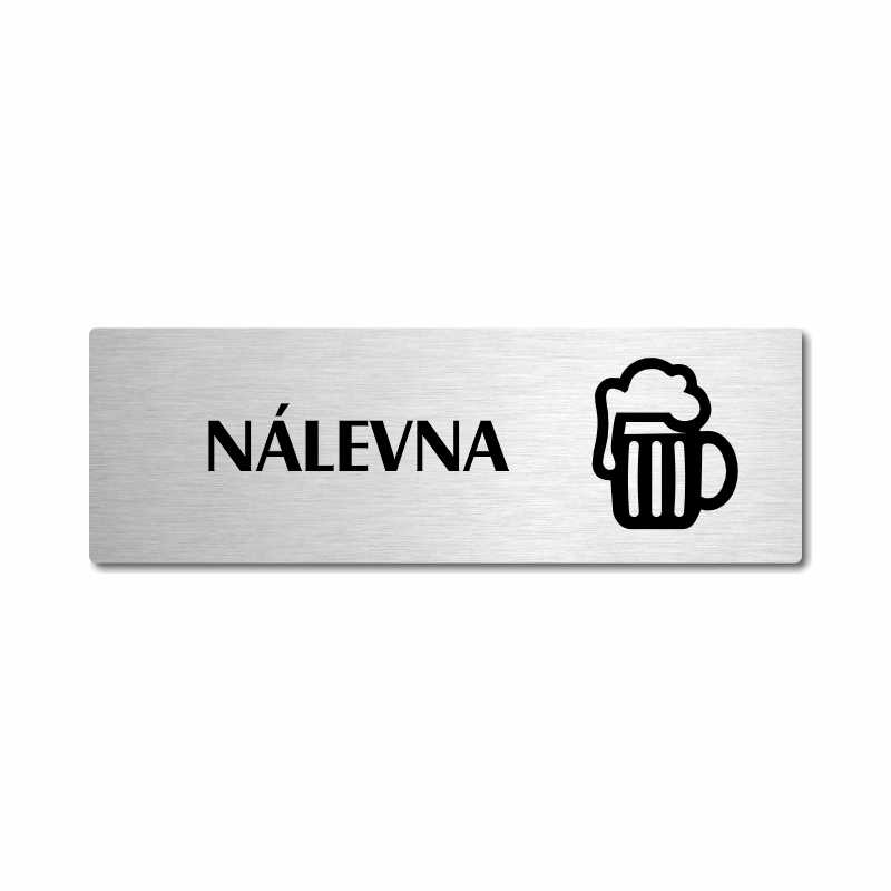 Nálevna, stříbrná popiska na dveře